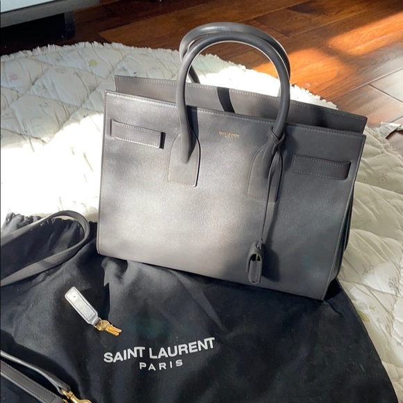 Saint Laurent Handbags - Saint Laurent Small Sac De Jour tote in gray